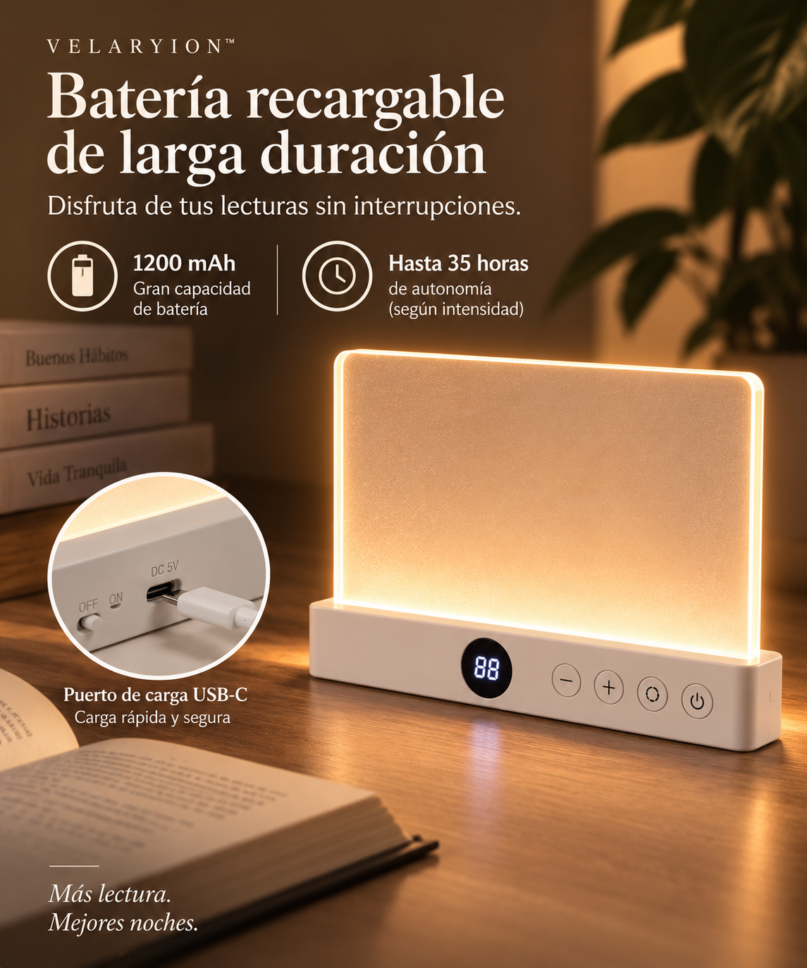 Velaryion™ | Luz de Lectura Nocturna